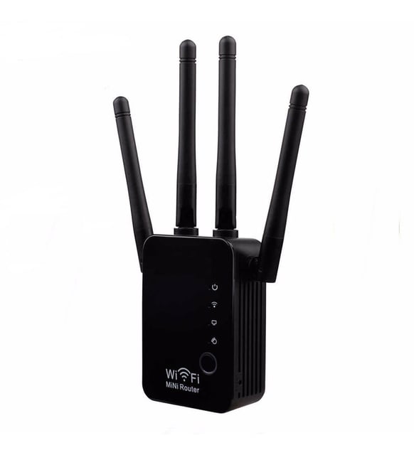 Bilişim Burada WR11 Wifi Antenli Kablosuz 1200 mbps Sinyal Güçlendirici Alan genişletici Wi-Fi Repeater Router Access Point siyah